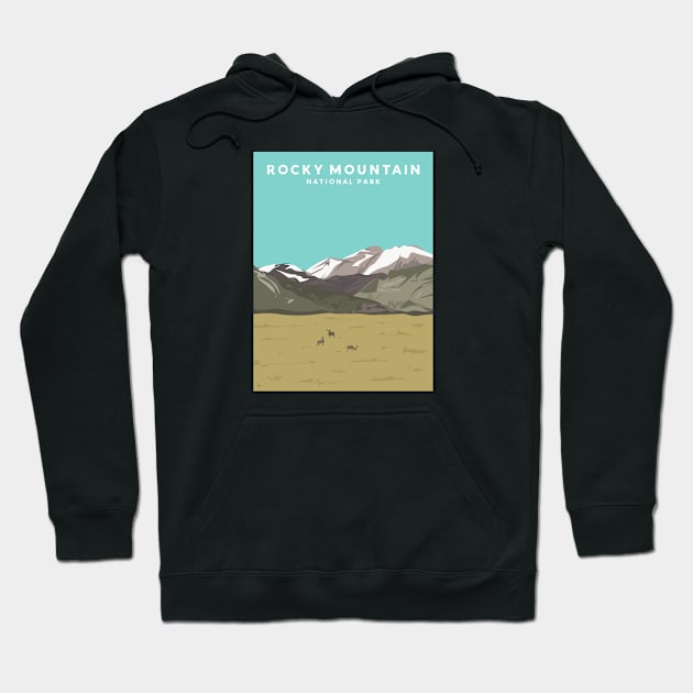 Rocky Mountain National Park, Colorado Travel Poster Hoodie by lymancreativeco